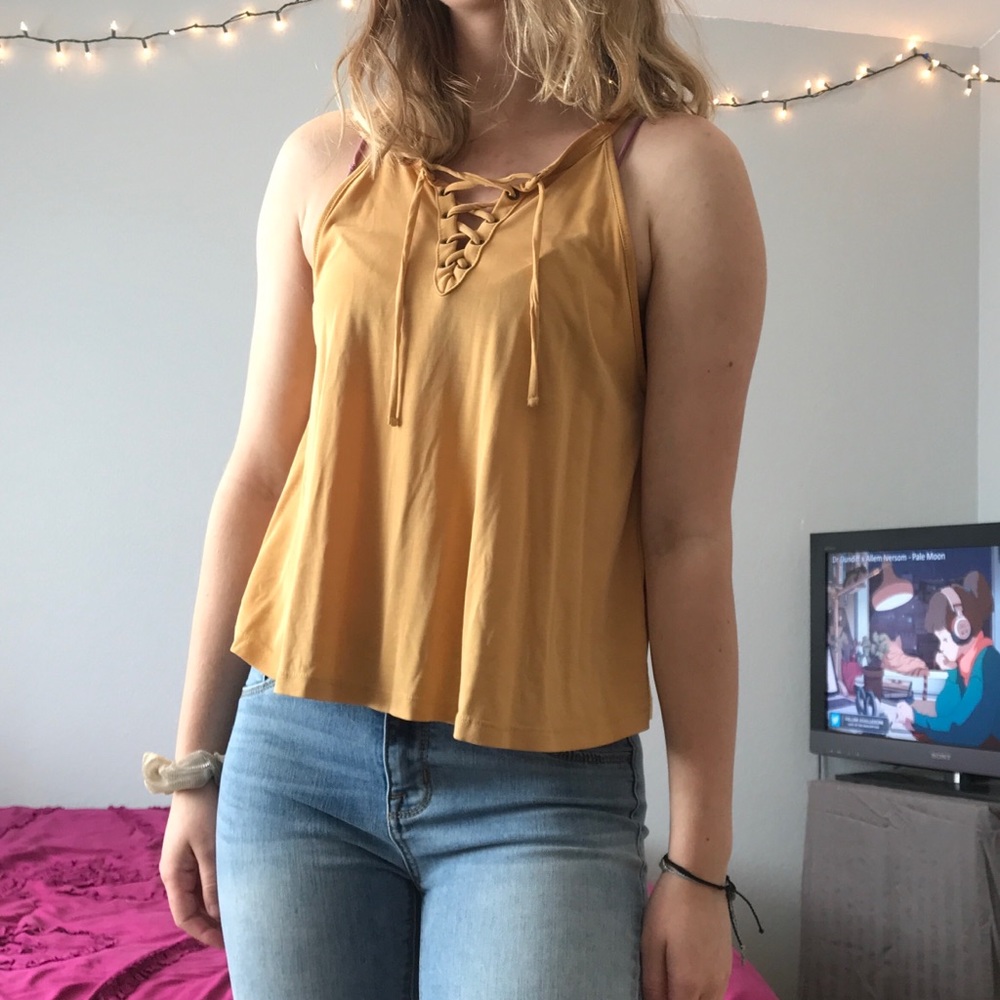 Pumpkin colored tank top